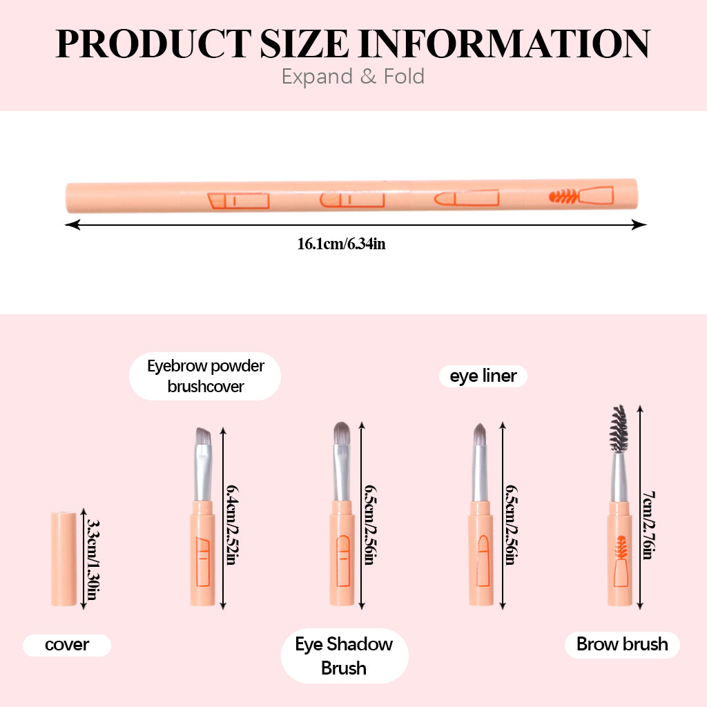 MAYCREATE 4 in 1 Mini Makeup Brushes Pen Pocket Touch-up Beauty Brushes Eyebrow Powder Applicator Brush, Lip Balm Brush Eyeshadow Brush Stackable Design Portable Travel Multi Use Makeup Brushes MAYCREATE 4 in 1 Mini Makeup Brushes Pen Pocket Touch-up Beauty Brushes Eyebrow Powder Applicator Brush, Lip Balm Brush Eyeshadow Brush Stackable Design Portable Travel Multi Use Makeup Brushes